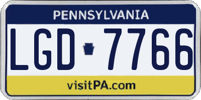 PA license plate LGD7766