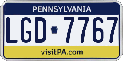 PA license plate LGD7767