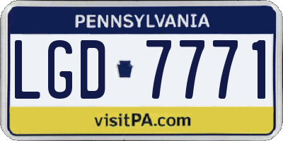 PA license plate LGD7771
