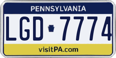 PA license plate LGD7774