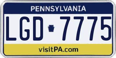 PA license plate LGD7775