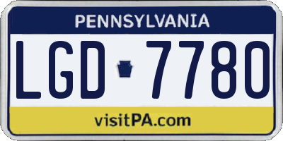 PA license plate LGD7780