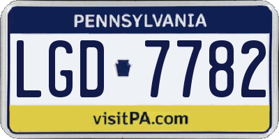 PA license plate LGD7782