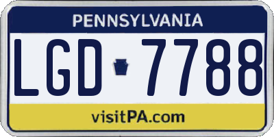 PA license plate LGD7788