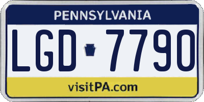 PA license plate LGD7790