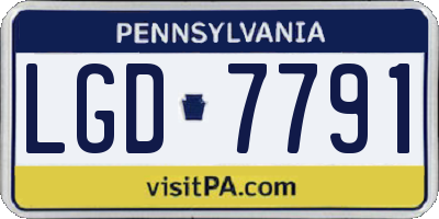 PA license plate LGD7791