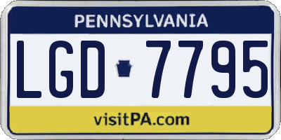 PA license plate LGD7795