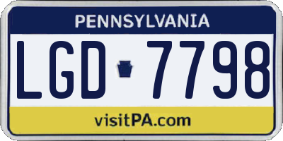 PA license plate LGD7798