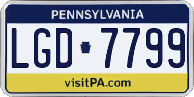 PA license plate LGD7799