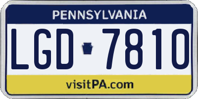 PA license plate LGD7810
