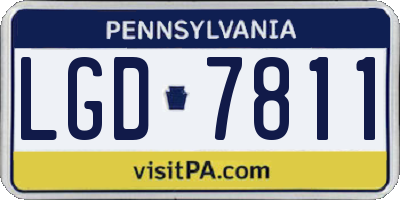 PA license plate LGD7811