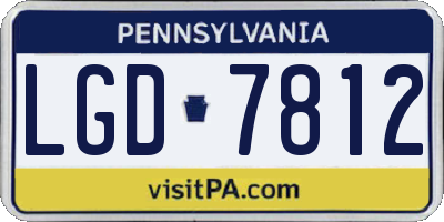 PA license plate LGD7812
