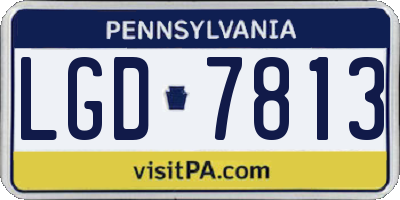 PA license plate LGD7813