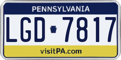 PA license plate LGD7817