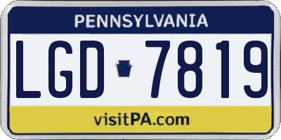 PA license plate LGD7819