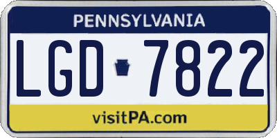 PA license plate LGD7822