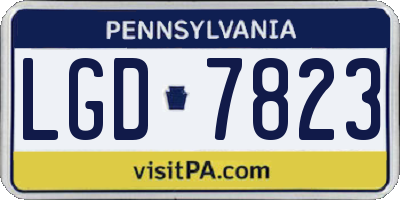 PA license plate LGD7823