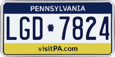 PA license plate LGD7824