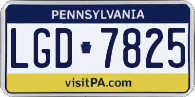 PA license plate LGD7825