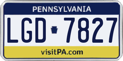 PA license plate LGD7827