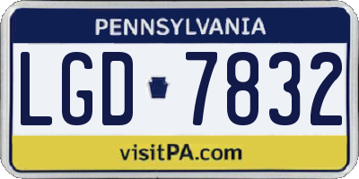 PA license plate LGD7832