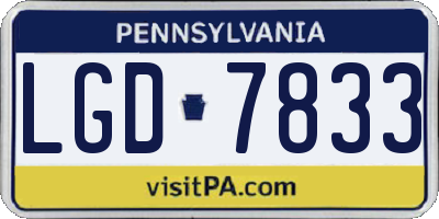 PA license plate LGD7833