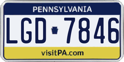 PA license plate LGD7846