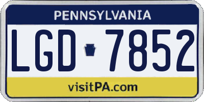 PA license plate LGD7852