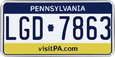 PA license plate LGD7863