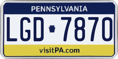 PA license plate LGD7870