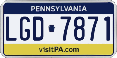 PA license plate LGD7871