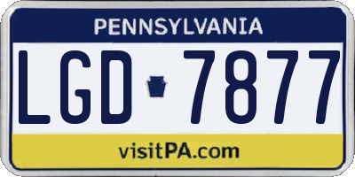 PA license plate LGD7877