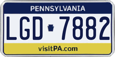 PA license plate LGD7882