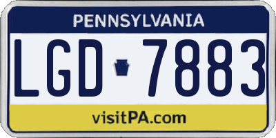 PA license plate LGD7883