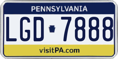 PA license plate LGD7888