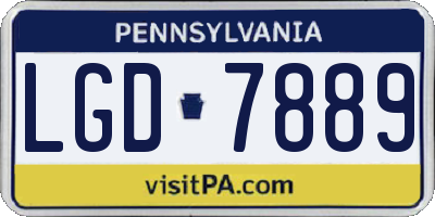 PA license plate LGD7889