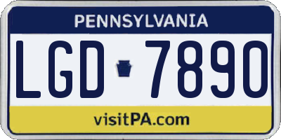 PA license plate LGD7890