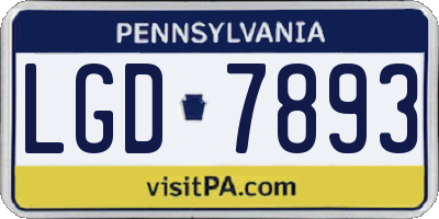 PA license plate LGD7893