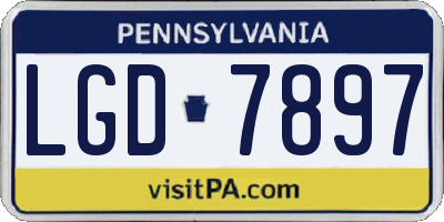 PA license plate LGD7897