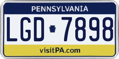 PA license plate LGD7898