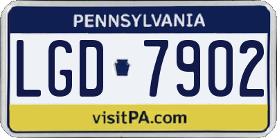 PA license plate LGD7902