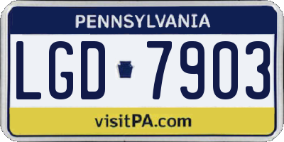 PA license plate LGD7903