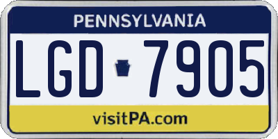 PA license plate LGD7905