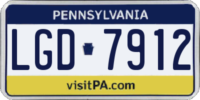 PA license plate LGD7912