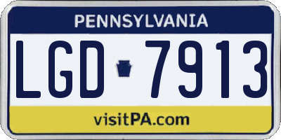 PA license plate LGD7913
