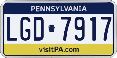 PA license plate LGD7917