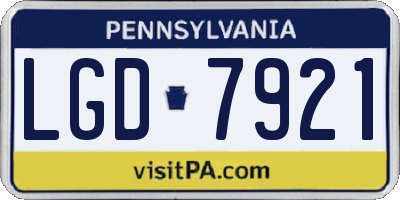 PA license plate LGD7921