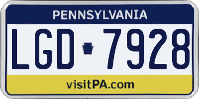 PA license plate LGD7928