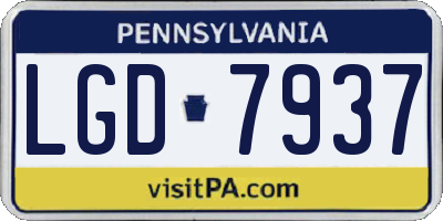 PA license plate LGD7937