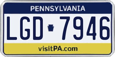 PA license plate LGD7946